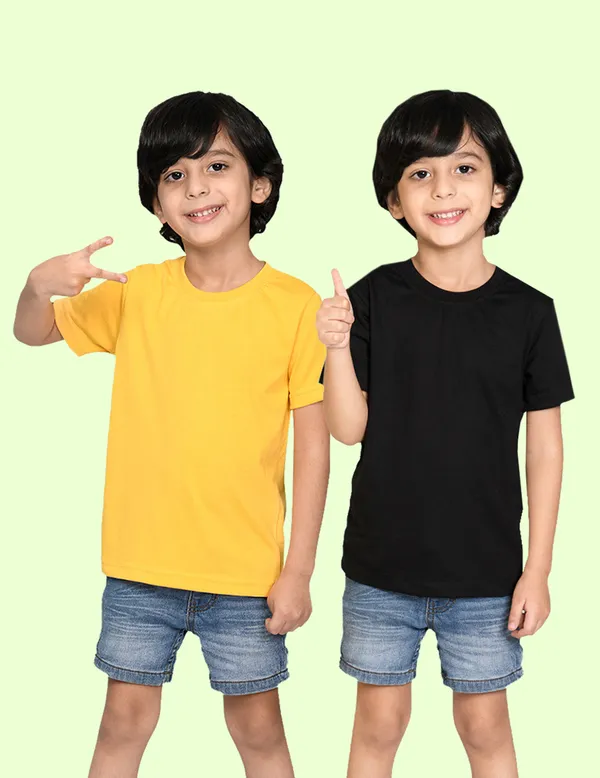 Nusyl_Boy_Yellow_&_Black_Solid_Regular_T_Shirts_Pack_Of_2_Soft_&_Comfortable_Half_Sleeves_Regular_T_Shirts_Cozy_Summer_Wear_For_Kids_&_Teen_Boys