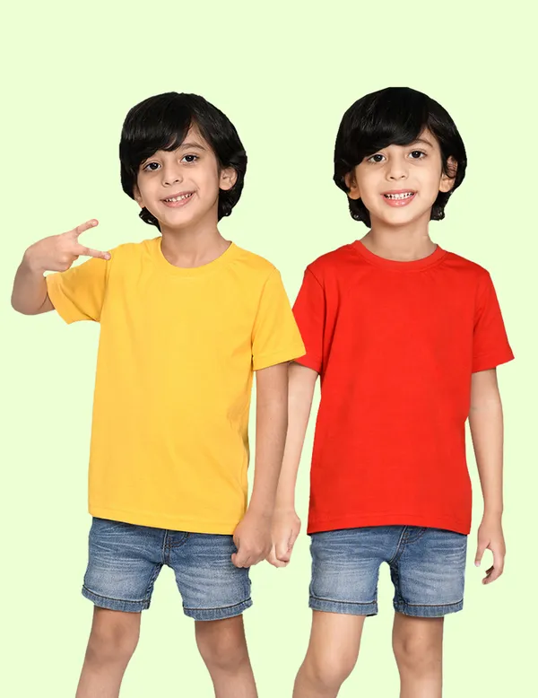 Nusyl_Boy_Yellow_&_Red_Solid_Regular_T_Shirts_Pack_Of_2_Soft_&_Comfortable_Half_Sleeves_Regular_T_Shirts_Cozy_Summer_Wear_For_Kids_&_Teen_Boys