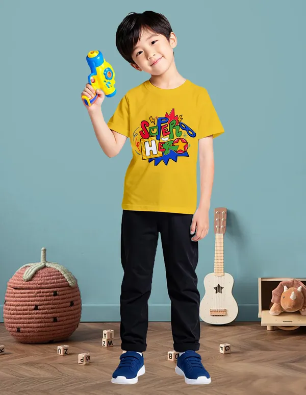 Nusyl_Boy_Yellow_&_Black_Dinosaur_Printed_&_Super_Hero_Text_Printed_Half_Sleeves_T_Shirt_Pack_Of_2_Soft_&_Comfortable_Half_Sleeve_T_Shirt_Cozy_Summer_Wear_For_Kids_&_Teen_Boys