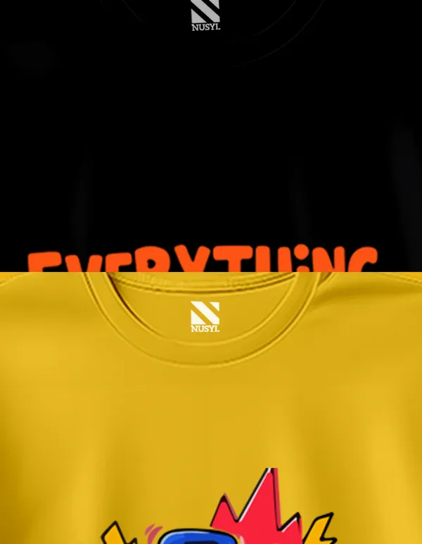 Nusyl_Boy_Yellow_&_Black_Dinosaur_Printed_&_Super_Hero_Text_Printed_Half_Sleeves_T_Shirt_Pack_Of_2_Soft_&_Comfortable_Half_Sleeve_T_Shirt_Cozy_Summer_Wear_For_Kids_&_Teen_Boys