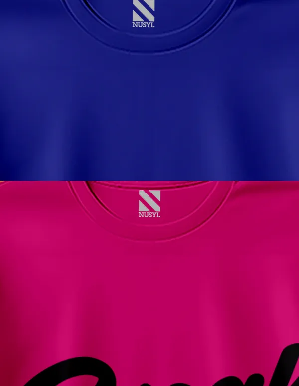 Nusyl_Boy_Hot_Pink_&_Royal_Blue_Do_Want_Text_Printed_&_Rules_Text_Printed_Half_Sleeves_T_Shirt_Pack_Of_2_Soft_&_Comfortable_Half_Sleeve_T_Shirt_Cozy_Summer_Wear_For_Kids_&_Teen_Boys