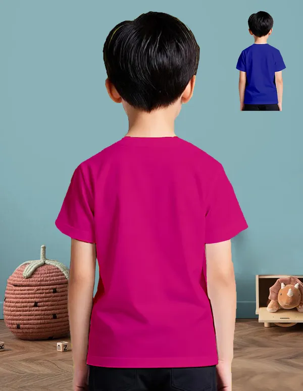 Nusyl_Boy_Hot_Pink_&_Royal_Blue_Do_Want_Text_Printed_&_Rules_Text_Printed_Half_Sleeves_T_Shirt_Pack_Of_2_Soft_&_Comfortable_Half_Sleeve_T_Shirt_Cozy_Summer_Wear_For_Kids_&_Teen_Boys
