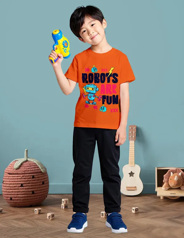 Nusyl_Boy_Orange_&_Red_Do_Want_Text_Printed_&_Robots_Text_Printed_Half_Sleeves_T_Shirt_Pack_Of_2_Soft_&_Comfortable_Half_Sleeve_T_Shirt_Cozy_Summer_Wear_For_Kids_&_Teen_Boys
