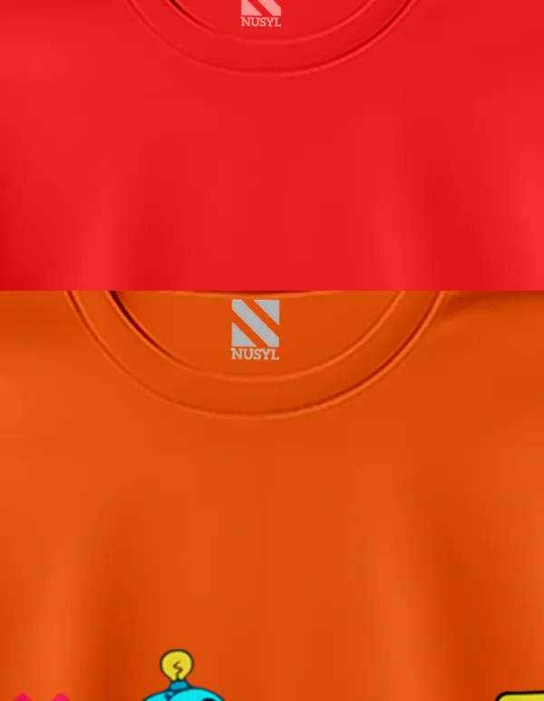 Nusyl_Boy_Orange_&_Red_Do_Want_Text_Printed_&_Robots_Text_Printed_Half_Sleeves_T_Shirt_Pack_Of_2_Soft_&_Comfortable_Half_Sleeve_T_Shirt_Cozy_Summer_Wear_For_Kids_&_Teen_Boys