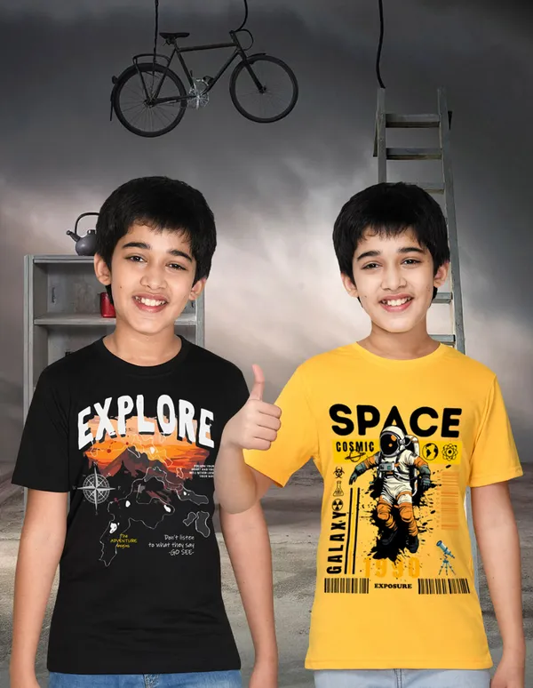 Nusyl_Boy_Yellow_&_Black_Explore_Text_Printed_&_Space_Text_Printed_Half_Sleeves_T_Shirt_Pack_Of_2_Soft_&_Comfortable_Half_Sleeve_T_Shirt_Cozy_Summer_Wear_For_Kids_&_Teen_Boys