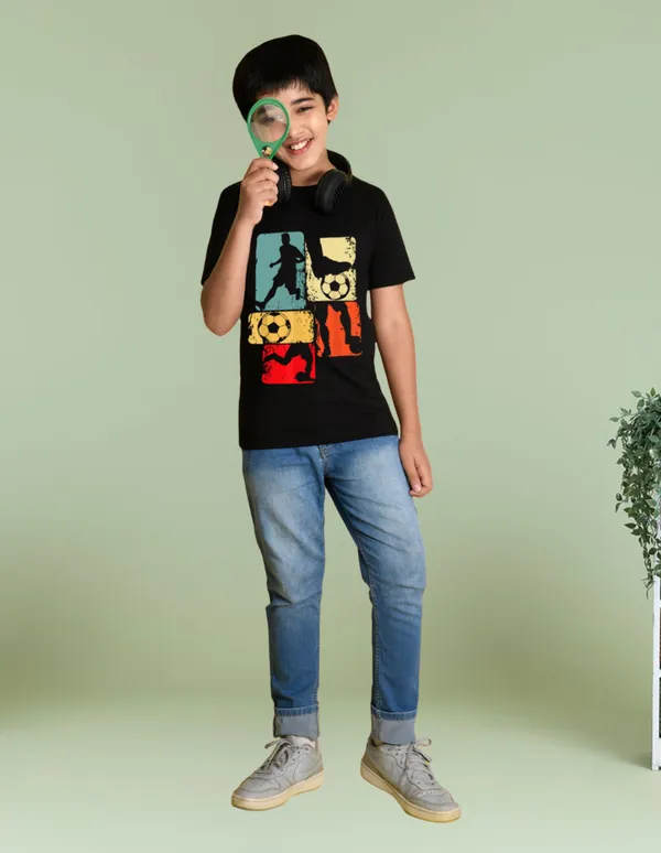 Nusyl_Boy_Black_&_Brown_E=Mc2_Text_Printed_&_Football_Printed_Half_Sleeves_T_Shirt_Pack_Of_2_Soft_&_Comfortable_Half_Sleeve_T_Shirt_Cozy_Summer_Wear_For_Kids_&_Teen_Boys