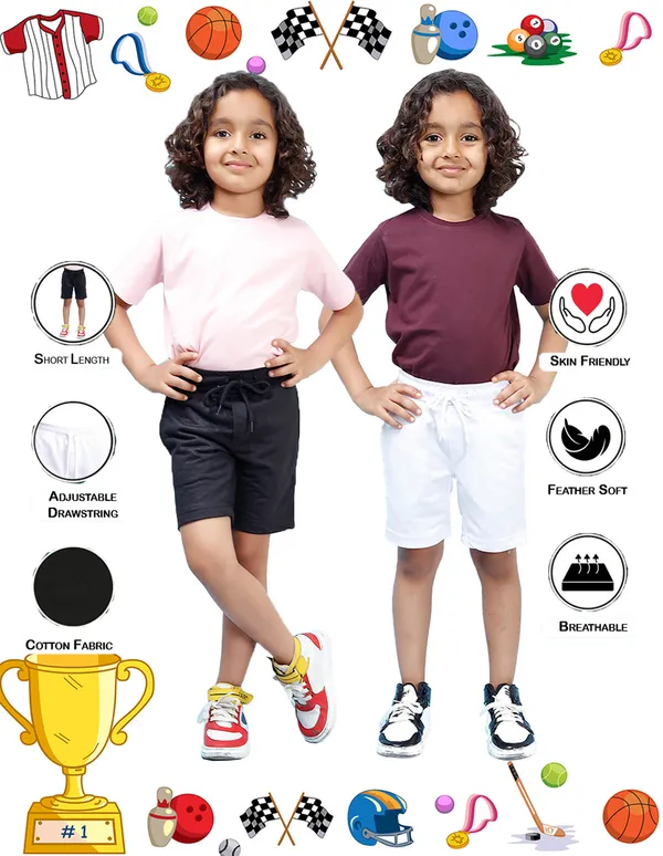 Nusyl_White_&_Black_Solid_Cotton_Blend_Regular_Fit_Pack_Of_2_Shorts_With_Side_Pockets_Short_Length_Regular_Fit