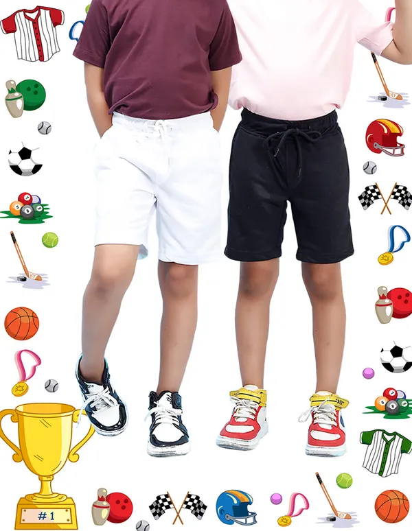 Nusyl_White_&_Black_Solid_Cotton_Blend_Regular_Fit_Pack_Of_2_Shorts_With_Side_Pockets_Short_Length_Regular_Fit