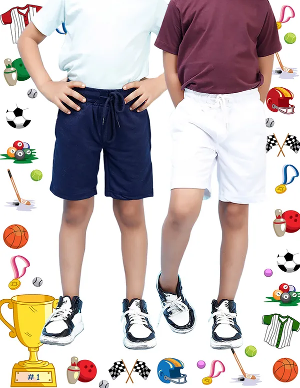 Nusyl_White_&_Navy_Solid_Cotton_Blend_Regular_Fit_Pack_Of_2_Shorts_With_Side_Pockets_Short_Length_Regular_Fit