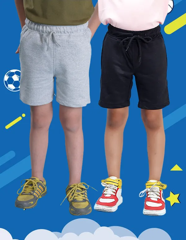 Nusyl_Black_&_Grey_Solid_Cotton_Blend_Regular_Fit_Pack_Of_2_Shorts_With_Side_Pockets_Short_Length_Regular_Fit