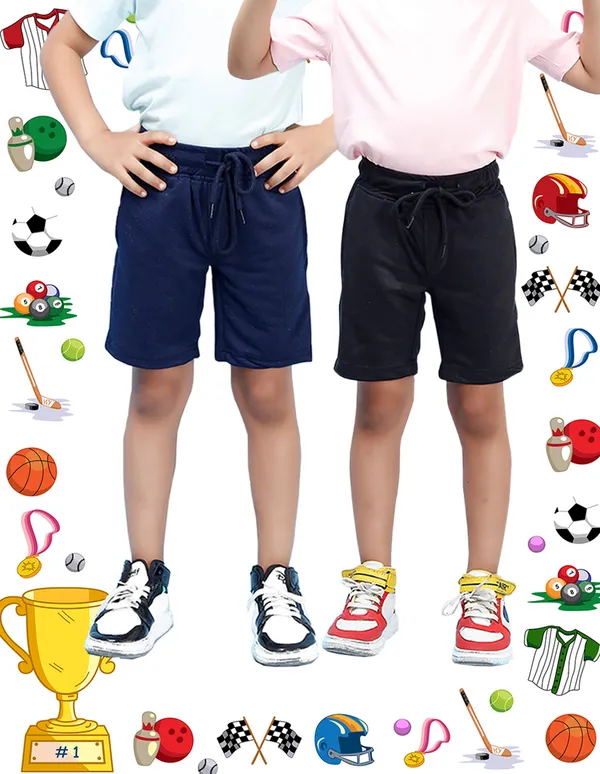 Nusyl_Black_&_Navy_Solid_Cotton_Blend_Regular_Fit_Pack_Of_2_Shorts_With_Side_Pockets_Short_Length_Regular_Fit