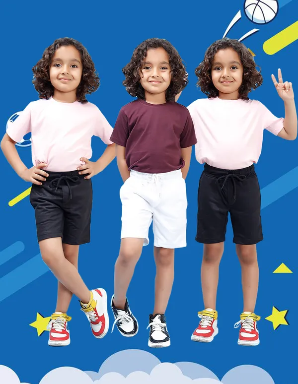 Nusyl_Black_&_White_Solid_Cotton_Blend_Regular_Fit_Pack_Of_3_Shorts_With_Side_Pockets_Short_Length_Regular_Fit