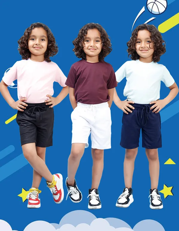 Nusyl_White_&_Black_&_Navy_Solid_Cotton_Blend_Regular_Fit_Pack_Of_3_Shorts_With_Side_Pockets_Short_Length_Regular_Fit