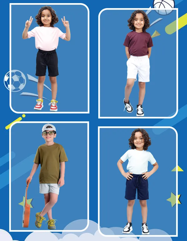 Nusyl_White_&_Black_&_Navy_&_Grey_Solid_Cotton_Blend_Regular_Fit_Pack_Of_4_Shorts_With_Side_Pockets_Short_Length_Regular_Fit