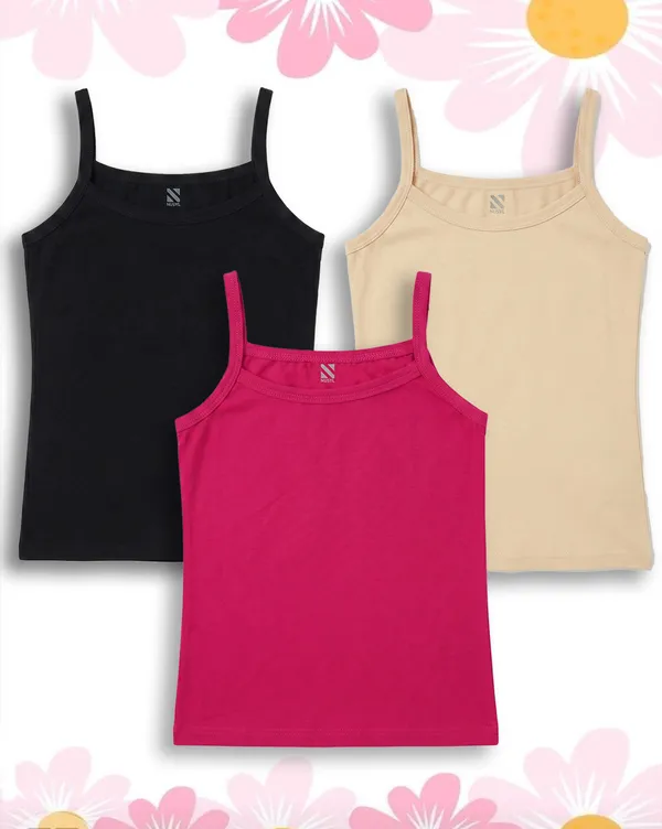 NUSYL_Girls_Solid_Cotton_Camisoles_(Pack_of_3)_�_Soft_&_Breathable_Innerwear_|_Lightweight_Summer_Undershirts_for_Kids_&_Teen_Girls