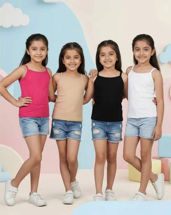 NUSYL_Girls_Solid_Cotton_Camisoles_(Pack_of_4)_�_Soft_&_Breathable_Innerwear_|_Lightweight_Summer_Undershirts_for_Kids_&_Teen_Girls