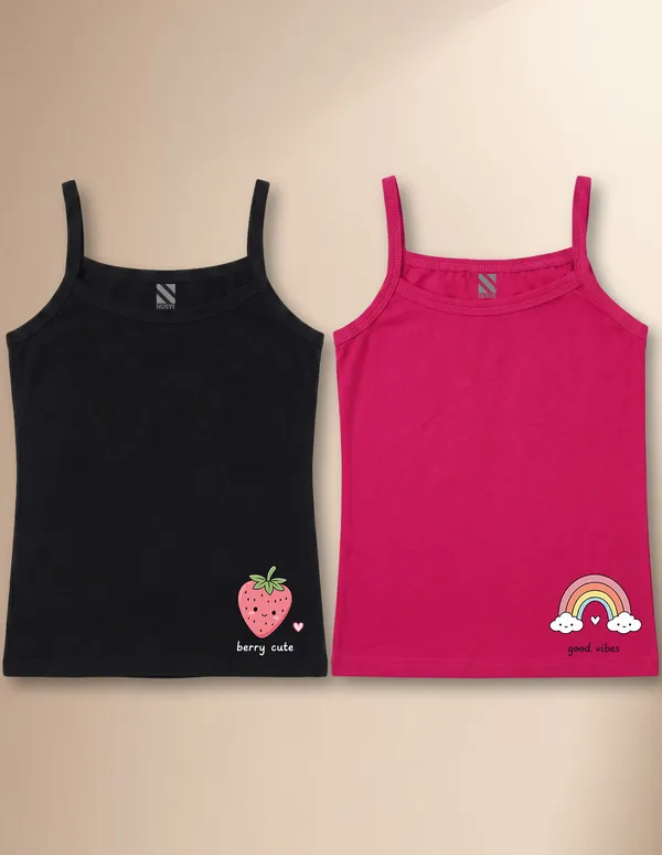 NUSYL_Girls_Strawberry_Printed_&_Rainbow_Printed_Cotton_Camisoles_(Pack_of_2)_�_Soft_&_Breathable_Innerwear_|_Lightweight_Summer_Undershirts_for_Kids_&_Teen_Girls