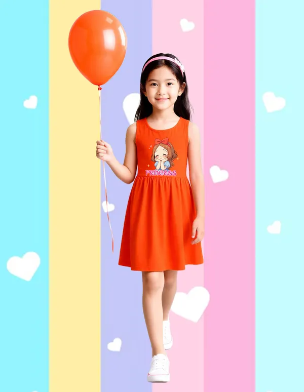 Nusyl_Girls_White_&_Orange_Princess_Text_Printed_&_Wand_Printed_Pack_Of_2_Dresses_Soft_&_Comfortable_Dresses_Cozy_Summer_Wear_For_Kids_&_Teen_Girls