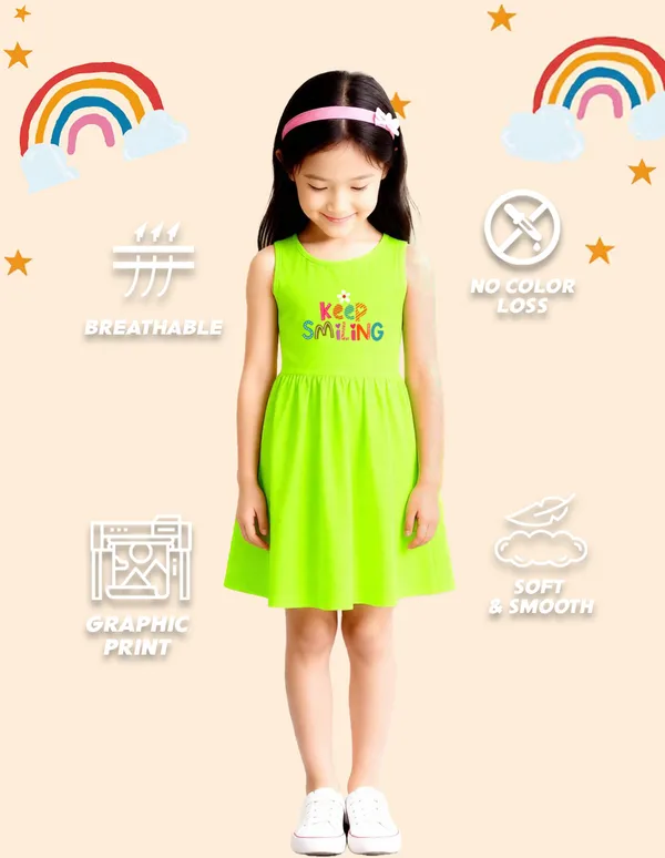 Nusyl_Girls_White_&_Green_Girls_Printed_&_Hello_Text_Printed_Pack_Of_2_Dresses_Soft_&_Comfortable_Dresses_Cozy_Summer_Wear_For_Kids_&_Teen_Girls