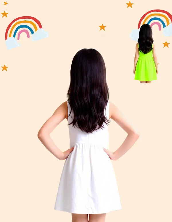 Nusyl_Girls_White_&_Green_Girls_Printed_&_Hello_Text_Printed_Pack_Of_2_Dresses_Soft_&_Comfortable_Dresses_Cozy_Summer_Wear_For_Kids_&_Teen_Girls