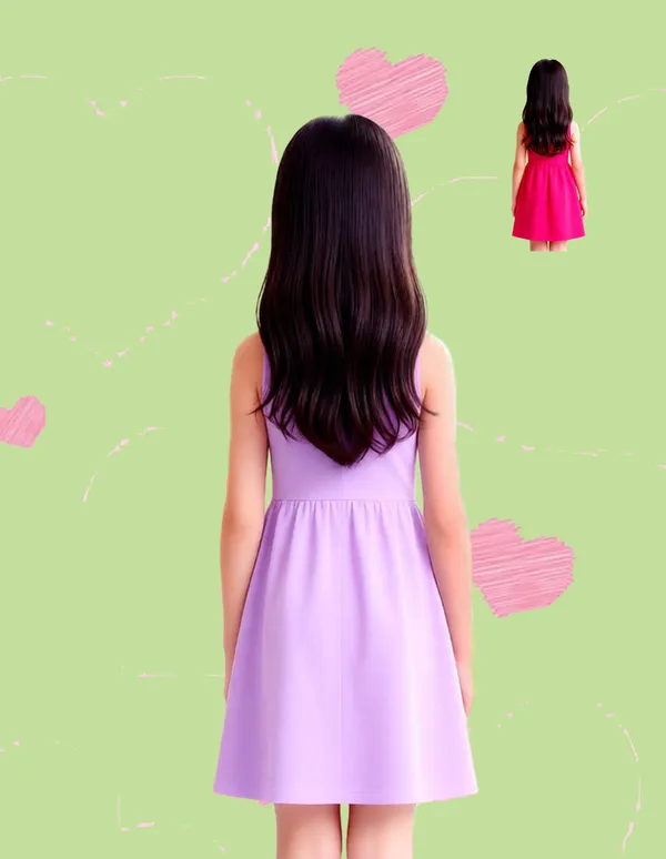 Nusyl_Girls_Lilac_&_Hot_Pink_Girls_With_Heart_Eye_Sunglasses_Printed_Pack_Of_2_Dresses_Soft_&_Comfortable_Dresses_Cozy_Summer_Wear_For_Kids_&_Teen_Girls