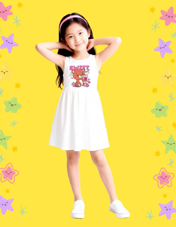 Nusyl_Girls_Lilac_&_White_Bunny_With_Cupcake_Printed_Pack_Of_2_Dresses_Soft_&_Comfortable_Dresses_Cozy_Summer_Wear_For_Kids_&_Teen_Girls