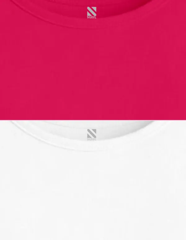 Nusyl_Girls_Hot_Pink_&_White_Sweet_Text_Printed_Pack_Of_2_Dresses_Soft_&_Comfortable_Dresses_Cozy_Summer_Wear_For_Kids_&_Teen_Girls