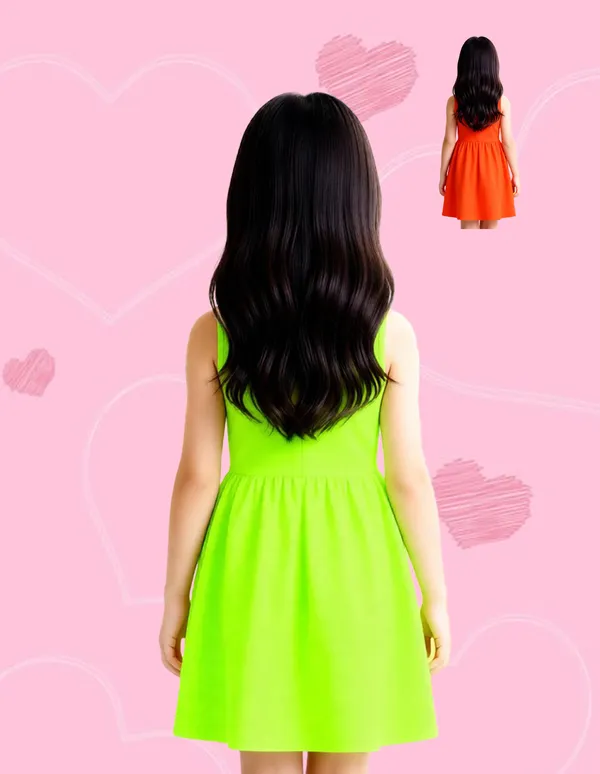 Nusyl_Girls_Green_&_Orange_Teddy_Printed_&_Bunny_Printed_Pack_Of_2_Dresses_Soft_&_Comfortable_Dresses_Cozy_Summer_Wear_For_Kids_&_Teen_Girls