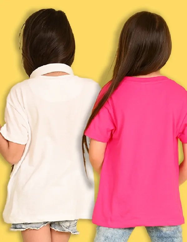 Nusyl_Girl_White_&_Hot_Pink_Solid_Drop_Shoulder_T_Shirts_Pack_Of_2_Soft_&_Comfortable_Drop_Shoulder_T_Shirts_Cozy_Summer_Wear_For_Kids_&_Teen_Girls
