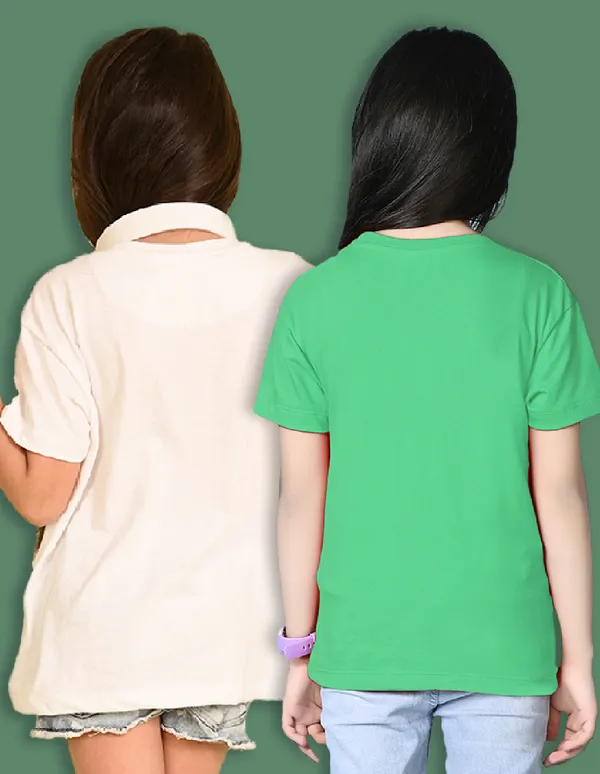 Nusyl_Girl_White_&_Green_Solid_Drop_Shoulder_T_Shirts_Pack_Of_2_Soft_&_Comfortable_Drop_Shoulder_T_Shirts_Cozy_Summer_Wear_For_Kids_&_Teen_Girls