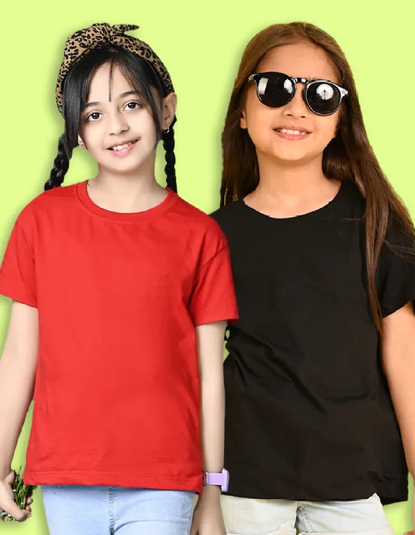 Nusyl_Girl_Red_&_Black_Solid_Drop_Shoulder_T_Shirts_Pack_Of_2_Soft_&_Comfortable_Drop_Shoulder_T_Shirts_Cozy_Summer_Wear_For_Kids_&_Teen_Girls