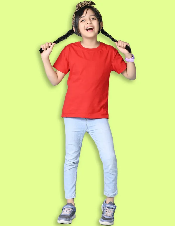 Nusyl_Girl_Red_&_Black_Solid_Drop_Shoulder_T_Shirts_Pack_Of_2_Soft_&_Comfortable_Drop_Shoulder_T_Shirts_Cozy_Summer_Wear_For_Kids_&_Teen_Girls