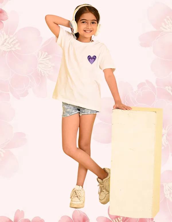 Nusyl_Girl_White_&_Yellow_Awesome_Girl_Text_Printed_&_Girl_Printed_Drop_Shoulder_T_Shirts_Pack_Of_2_Soft_&_Comfortable_Drop_Shoulder_T_Shirts_Cozy_Summer_Wear_For_Kids_&_Teen_Girls