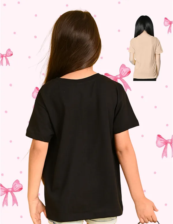 Nusyl_Girl_Black_&_Beige_Meow_Text_Printed_&_Cats_Printed_Drop_Shoulder_T_Shirts_Pack_Of_2_Soft_&_Comfortable_Drop_Shoulder_T_Shirts_Cozy_Summer_Wear_For_Kids_&_Teen_Girls