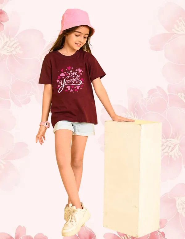 Nusyl_Girl_White_&_Wine_Girl_Printed_&_Love_Text_Printed_Drop_Shoulder_T_Shirts_Pack_Of_2_Soft_&_Comfortable_Drop_Shoulder_T_Shirts_Cozy_Summer_Wear_For_Kids_&_Teen_Girls
