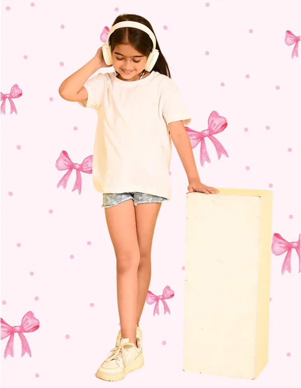 Nusyl_Girl_White_&_Red_Girls_Printed_&_Blessed_Text_Printed_Drop_Shoulder_T_Shirts_Pack_Of_2_Soft_&_Comfortable_Drop_Shoulder_T_Shirts_Cozy_Summer_Wear_For_Kids_&_Teen_Girls