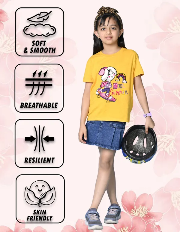 Nusyl_Girl_Orange_&_Yellow_Bunny_Printed_&_Summer_Text_Printed_Drop_Shoulder_T_Shirts_Pack_Of_2_Soft_&_Comfortable_Drop_Shoulder_T_Shirts_Cozy_Summer_Wear_For_Kids_&_Teen_Girls