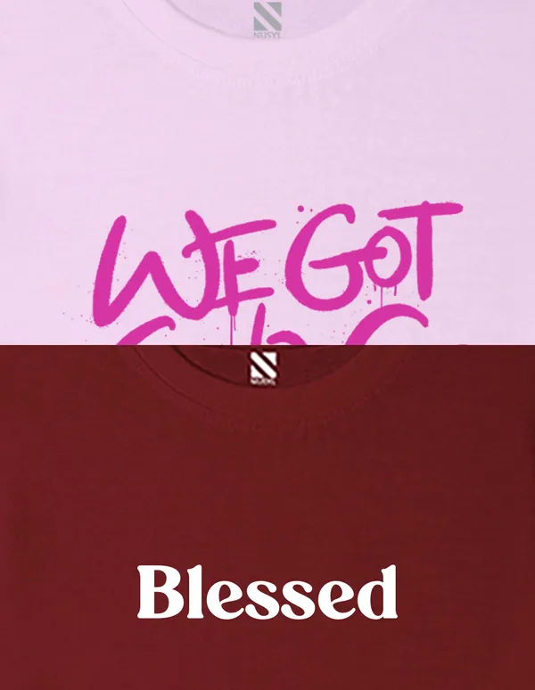 Nusyl_Girl_Lilac_&_Wine_Life_Is_Good_Text_Printed_&_Swag_Text_Printed_Drop_Shoulder_T_Shirts_Pack_Of_2_Soft_&_Comfortable_Drop_Shoulder_T_Shirts_Cozy_Summer_Wear_For_Kids_&_Teen_Girls