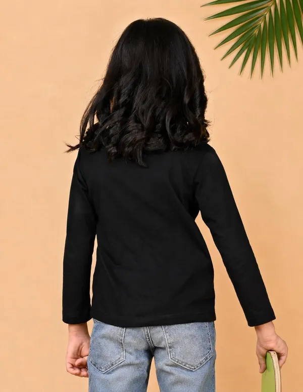 Nusyl_Girls_Black,_Hot_Pink_and_Orange_Solid_Round_Neck_Full_Sleeves_T-Shirt