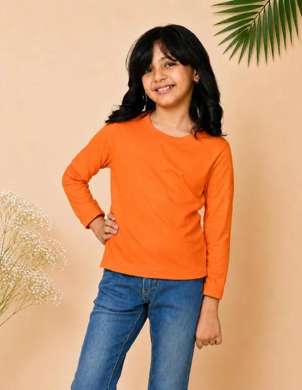 Nusyl_Girls_Hot_Pink,_Sky_Blue_and_Orange_Solid_Round_Neck_Full_Sleeves_T-Shirt