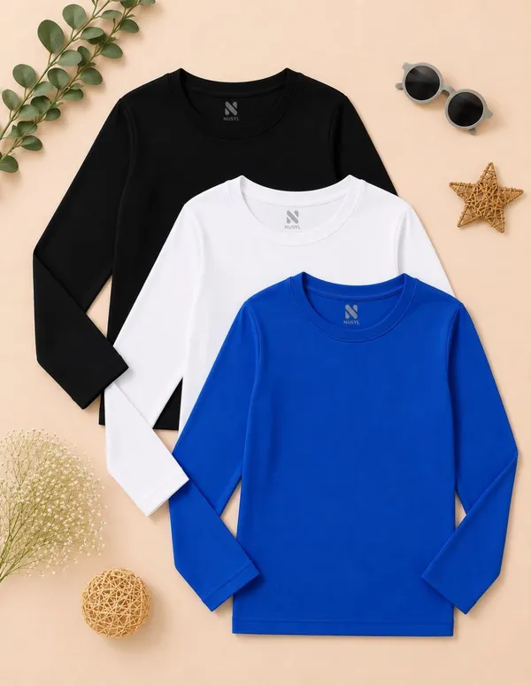 Nusyl_Girls_Black,_White_and_Royal_Blue_Solid_Round_Neck_Full_Sleeves_T-Shirt