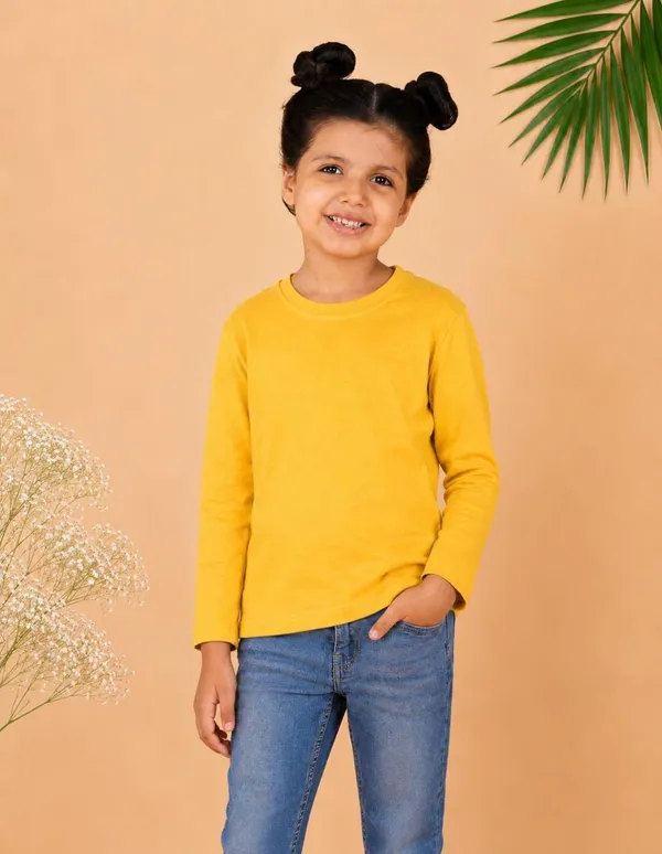Nusyl_Girls_Red,_Orange_and_Yellow_Solid_Round_Neck_Full_Sleeves_T-Shirt