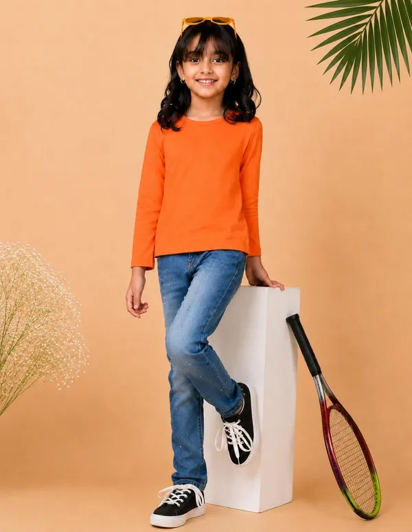 Nusyl_Girls_Red,_Orange_and_Yellow_Solid_Round_Neck_Full_Sleeves_T-Shirt