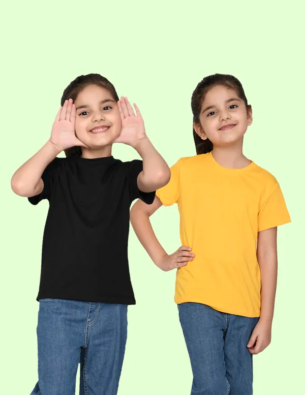 Nusyl_Girl_Black_&_Yellow_Solid_Regular_T_Shirts_Pack_Of_2_Soft_&_Comfortable_Half_Sleeves_Regular_T_Shirts_Cozy_Summer_Wear_For_Kids_&_Teen_Girls