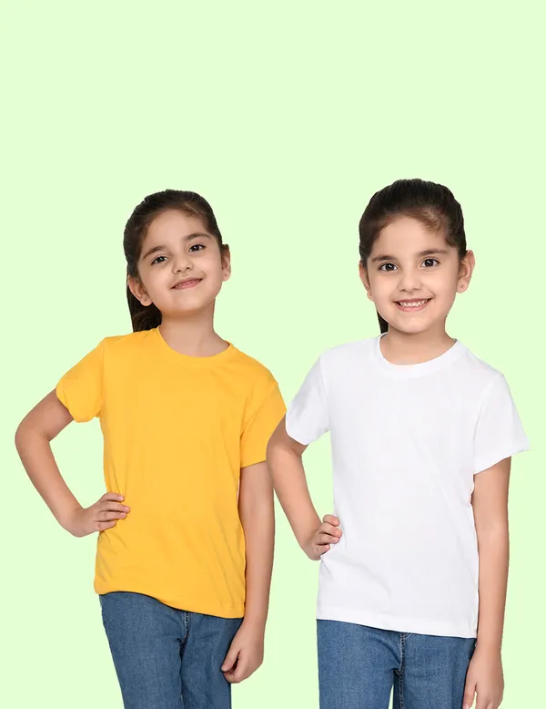 Nusyl_Girl_White_&_Yellow_Solid_Regular_T_Shirts_Pack_Of_2_Soft_&_Comfortable_Half_Sleeves_Regular_T_Shirts_Cozy_Summer_Wear_For_Kids_&_Teen_Girls