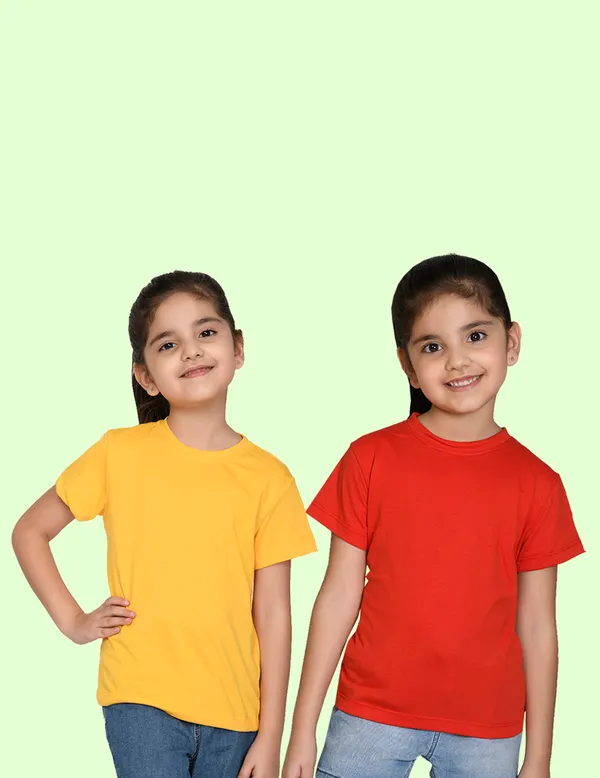 Nusyl_Girl_Red_&_Yellow_Solid_Regular_T_Shirts_Pack_Of_2_Soft_&_Comfortable_Half_Sleeves_Regular_T_Shirts_Cozy_Summer_Wear_For_Kids_&_Teen_Girls