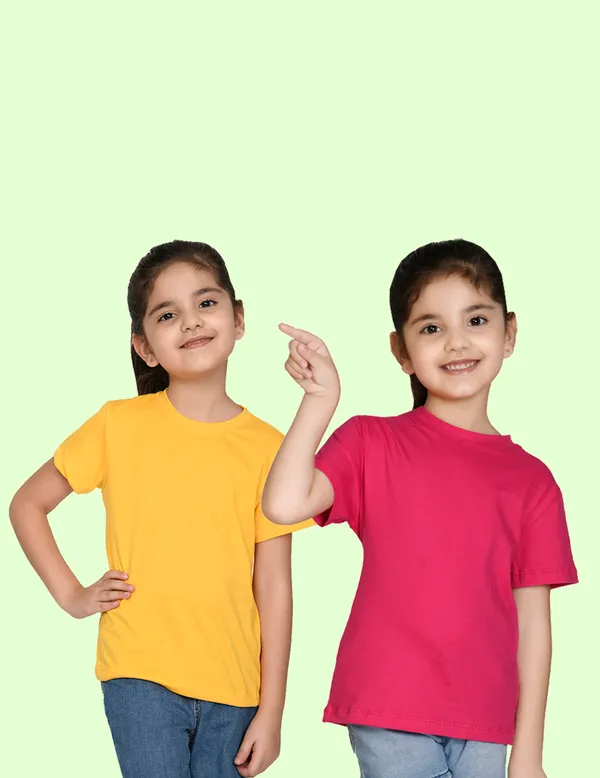 Nusyl_Girl_Yellow_&_Hot_Pink_Solid_Regular_T_Shirts_Pack_Of_2_Soft_&_Comfortable_Half_Sleeves_Regular_T_Shirts_Cozy_Summer_Wear_For_Kids_&_Teen_Girls