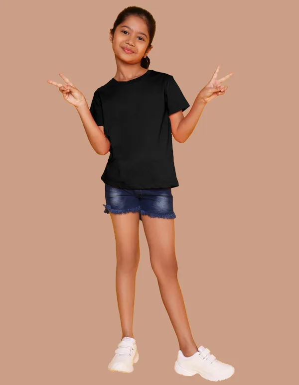 Nusyl_Girl_Black_&_Brown_Solid_Regular_T_Shirts_Pack_Of_2_Soft_&_Comfortable_Half_Sleeves_Regular_T_Shirts_Cozy_Summer_Wear_For_Kids_&_Teen_Girls