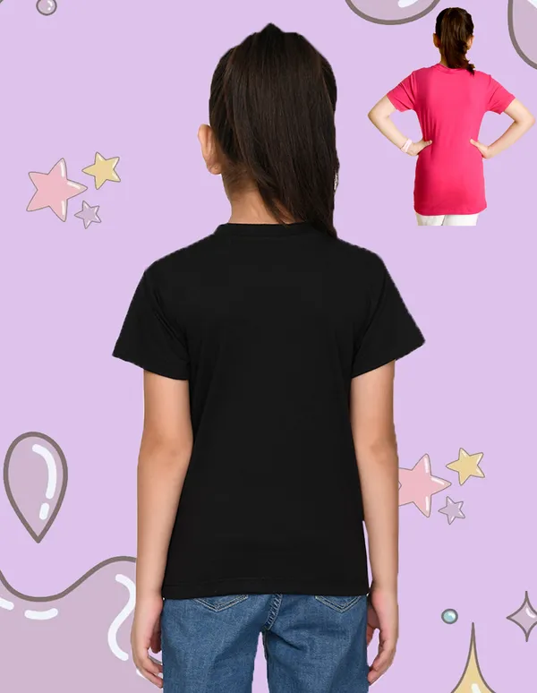 Nusyl_Girl_Hot_Pink_&_Black_Hello_Text_Printed_&_Cats_Printed_Half_Sleeves_Pack_Of_2_T_Shirts_Soft_&_Comfortable_Half_Sleeve_T_Shirts_Cozy_Summer_Wear_For_Kids_&_Teen_Girls