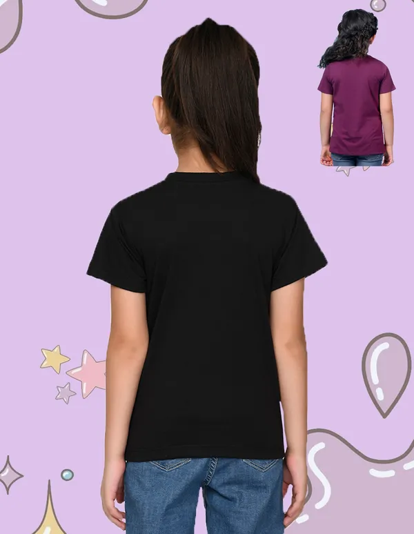 Nusyl_Girl_Black_&_Wine_Smile_Text_Printed_&_Girl_With_Sunflower_Printed_Half_Sleeves_Pack_Of_2_T_Shirts_Soft_&_Comfortable_Half_Sleeve_T_Shirts_Cozy_Summer_Wear_For_Kids_&_Teen_Girls